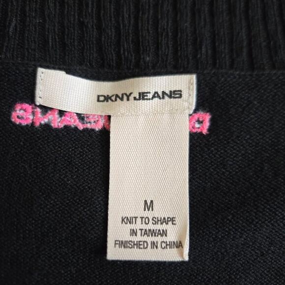 DKNY Jeans Black Long Sleeve Sweater Dress Size M - Picture 2 of 11